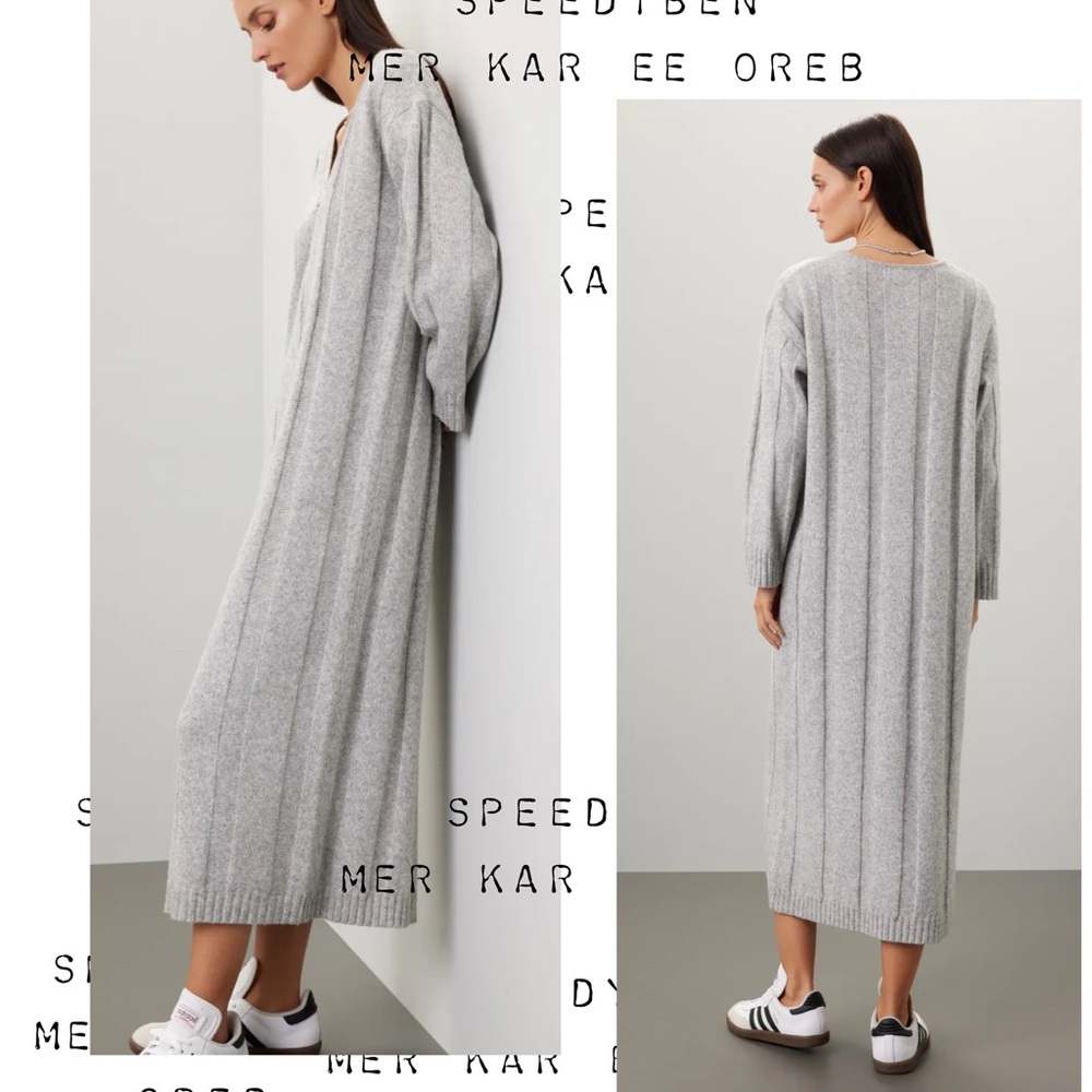 Great Jones Grey Wide Rib Sweater Dress X-Small